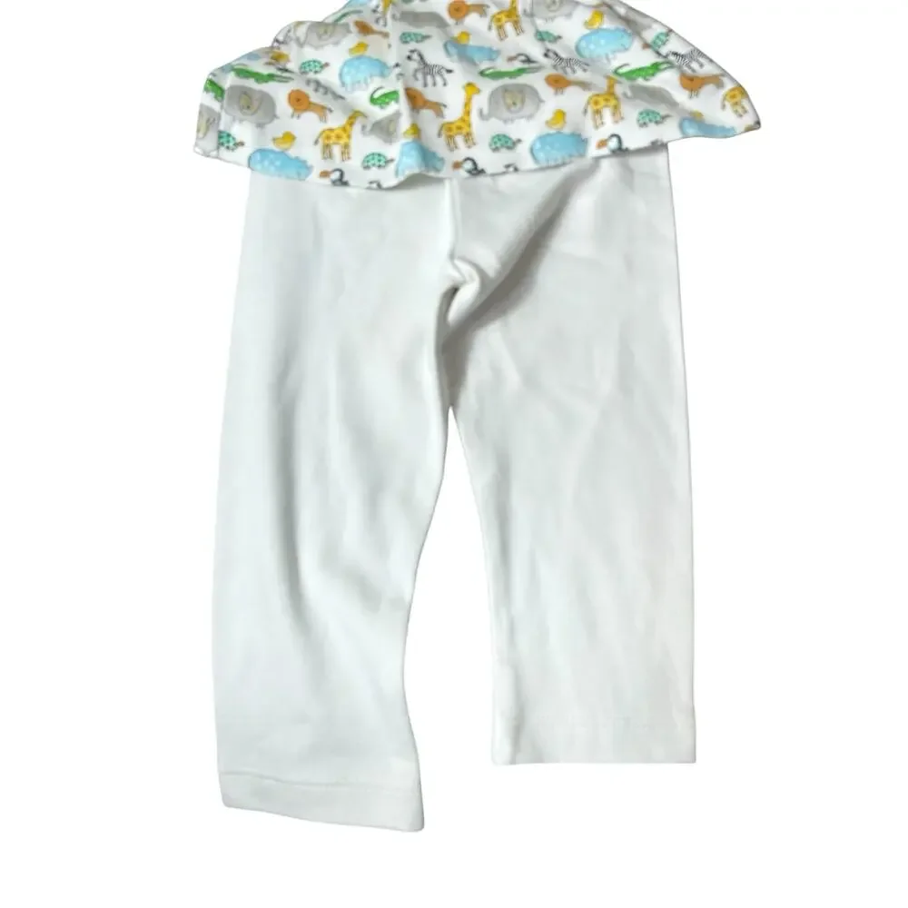 NWT La Luna 12 Month Zoo Animals Peruvian Pima Cotton 2 Piece Outfit Girls